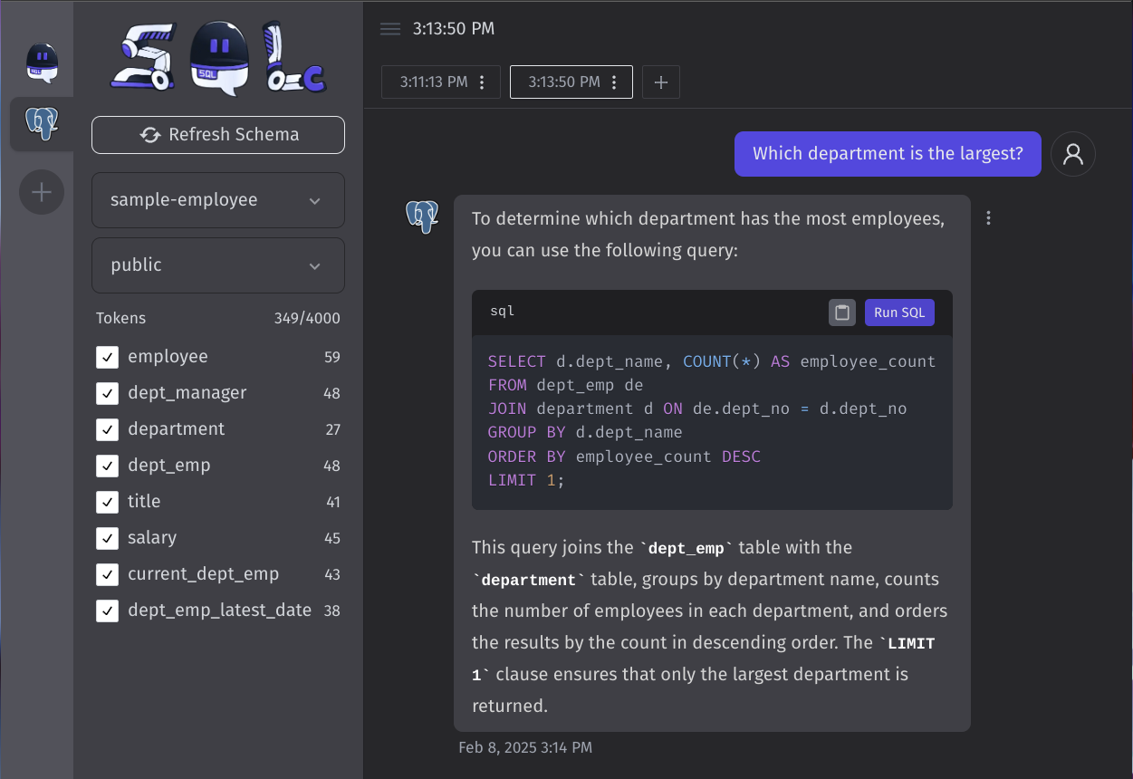 SQLChat Screenshot