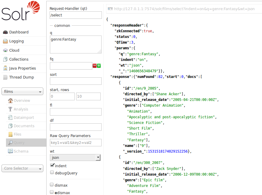 Apache Solr Screenshot